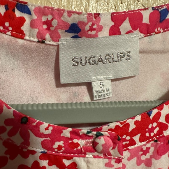 Sugarlips Ditsy Floral Mini‎ Dress Puff Sleeves Size Small - Picture 10 of 10